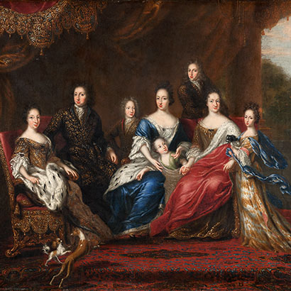 Karl XI med familj och hundar