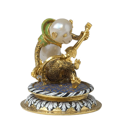 The Treasury Collection The Royal Palace gold and baroque pearl monkey